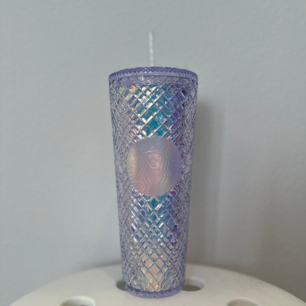 Starbucks 2022 Holiday Iridescent Jeweled Crystal Unicorn cold cup tumbler 24oz